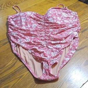 J.CREW 24 Womens Bathing Suit Swimsuit NEW One Piece PINK Summer Floral Flowers